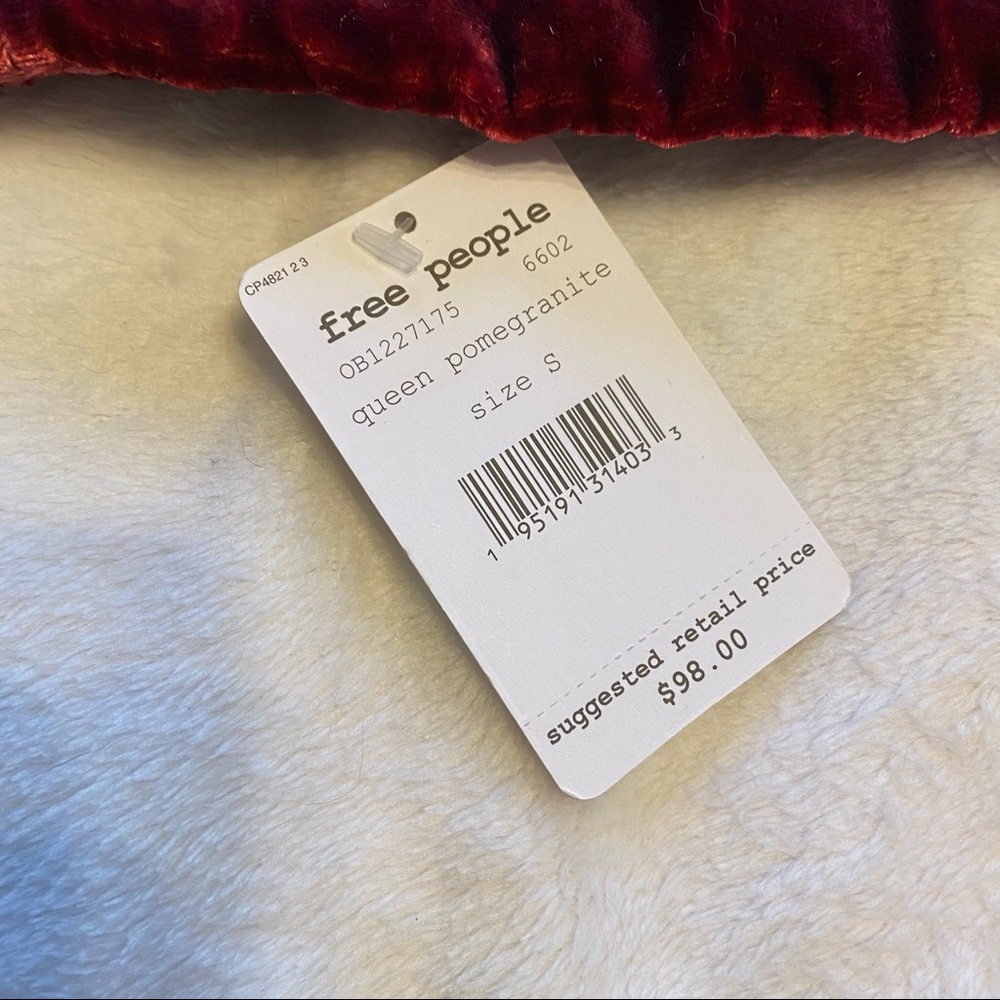Free people Marie velvet bubble sleeve crop top - Picture 5 of 6